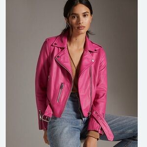 Walter Baker Hot Pink leather Kelsey Jacket - S